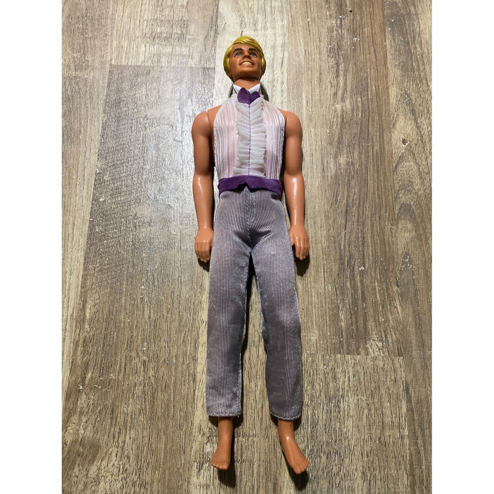 Vintage 1968 Mattel Ken Doll Blonde Molded Hair 1088-0500 6 Purple Ruffle Tuxedo